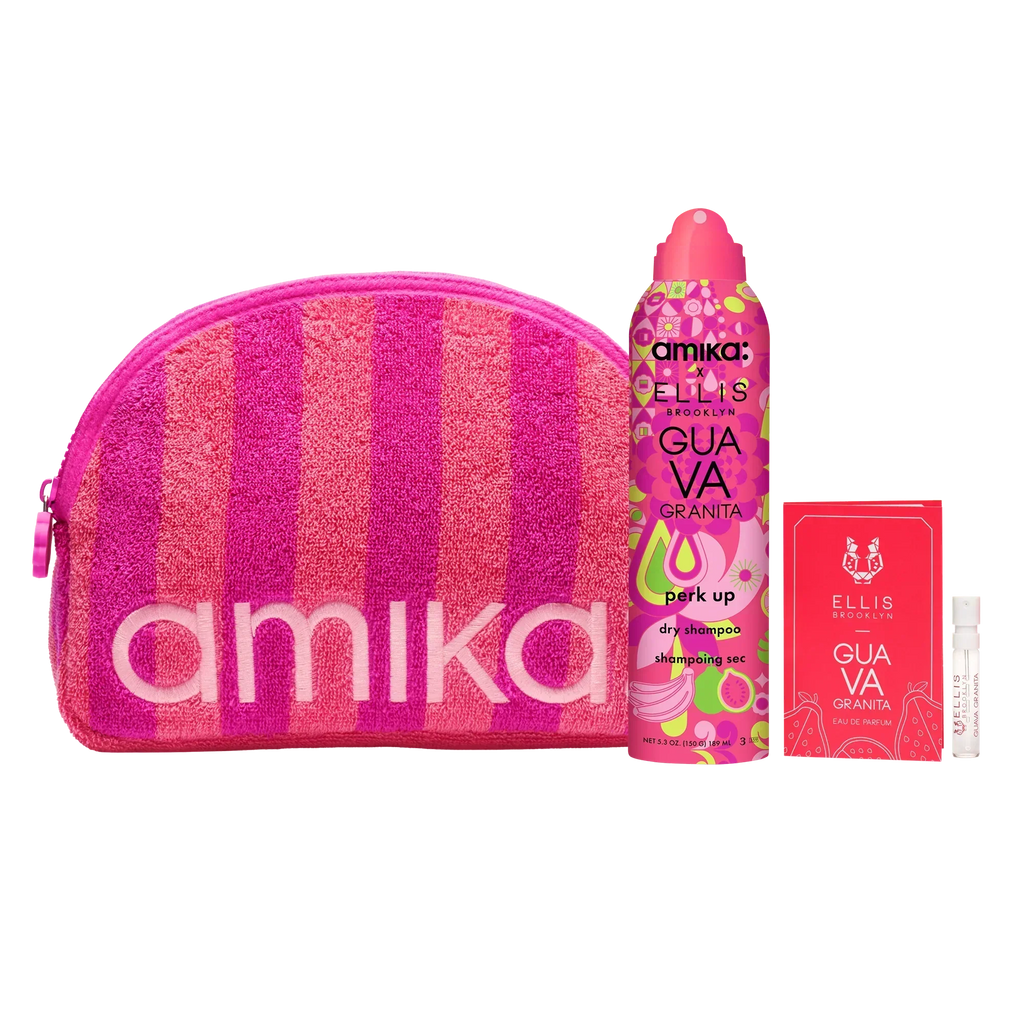 amika x Ellis Brooklyn limited-edition perk up GUAVA GRANITA dry shampoo bundle set