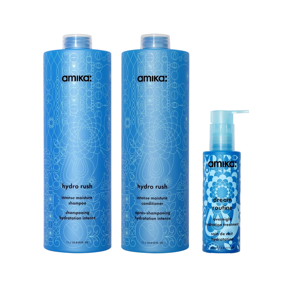 super-sized hydration set hydro rush intense moisture shampoo + conditioner + dream routine overnight treatment Main image