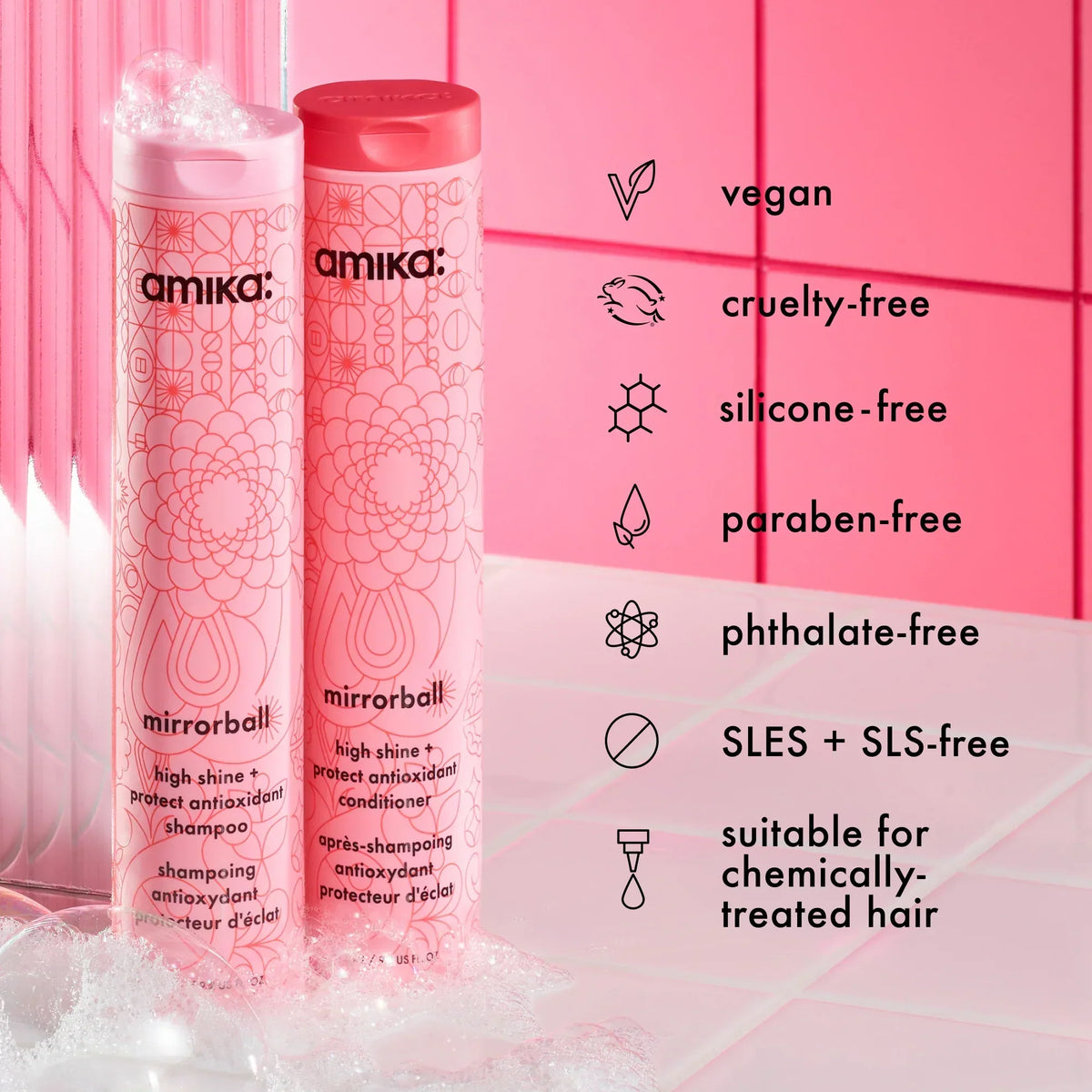 mirrorball high shine + protect antioxidant shampoo - 9.2 oz / 275 ml