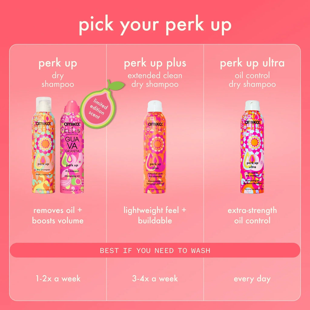 amika x Ellis Brooklyn limited-edition perk up GUAVA GRANITA dry shampoo bundle set
