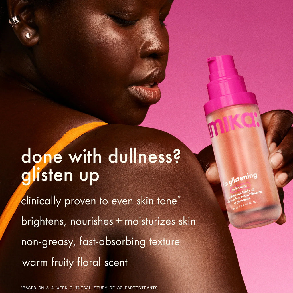 i'm glistening radiant rich body oil